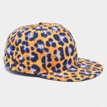 Pre Owned Kenzo Yellow Print Cotton New Era 59 Baseball Cap Size 63.5