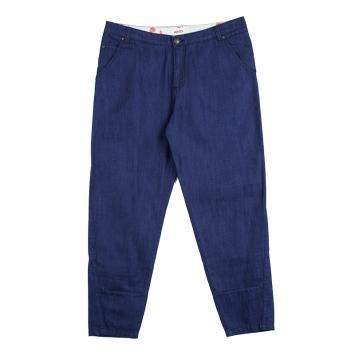 Pre Owned Kenzo Indigo Denim Paneled Bottom Detail Tapered Baggy Jeans L