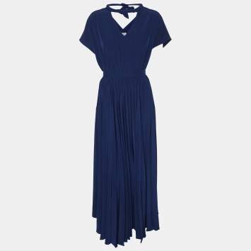 Kenzo Navy Blue Crepe Dress M