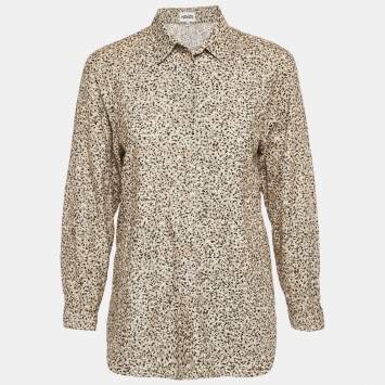 Pre Owned Kenzo Brown Patterned Corduroy Shirt S