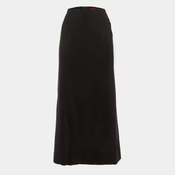 مملوكة مسبقًا Kenzo Jungle Black Crepe Maxi Skirt L