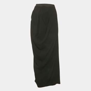 مملوكة مسبقًا Kenzo Black Crepe Midi Skirt L