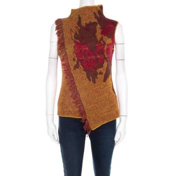 Pre Owned Kenzo Yellow Wool Sleeveless Sweater Vest M 