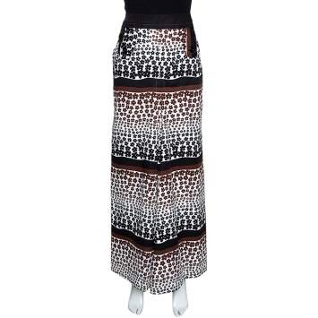 Pre Owned Kenzo Brown Floral Print Cotton Maxi Skirt S