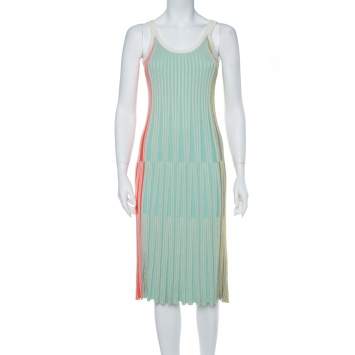 مملوكة مسبقًا Kenzo Multicolor Rib Knit Fit & Flare Midi Dress XS