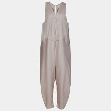 Pre Owned Kenzo Pink Wool & Silk Cut-Out Back Detail Jumpsuit XL