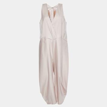 Pre Owned Kenzo Pink Wool & Silk Sleeveless Jumpsuit L