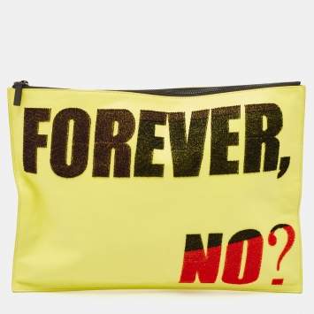 Pre Owned Kenzo Yellow Leather Oversized Forever No? Clutch