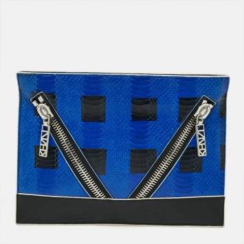 مملوكة مسبقًا Kenzo Kalifornia Multicolor Python Embossed Leather Clutch
