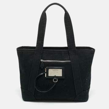 Pre Owned Kenzo 18Rue Vivienne Black Canvas Tote