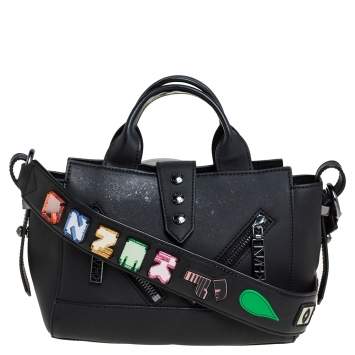 Pre Owned Kenzo Black Marine Leather Mini Kalifornia Tote