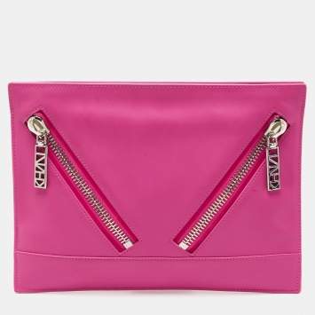 Pre Owned Kenzo Pink Leather Kalifornia Clutch