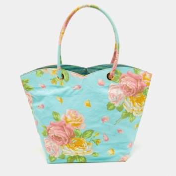 Pre Owned Kenzo Multicolor Floral Print Canvas Open Tote