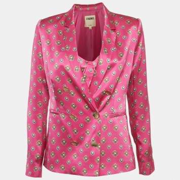 Pre Owned L'agence Print Print Silk Colin Blazer Set XS/S