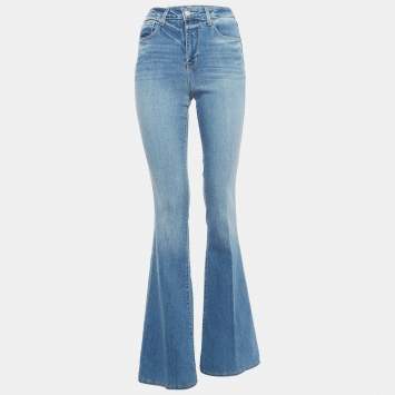 Pre Owned L'agence Blue Washed Denim Flared Jeans S Waist 26"