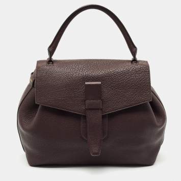 Pre Owned Lancel Dark Burgundy Leather Charlie de Lancel Top Handle Bag