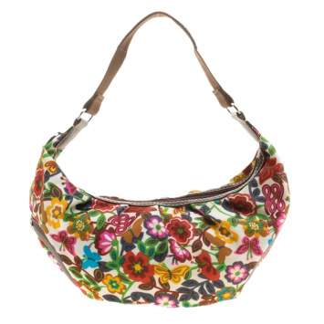 Pre Owned Lancel Multicolor Printed Fabric Shoulder Bag