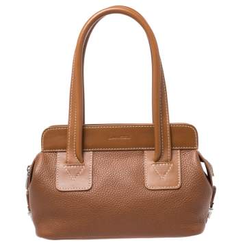 Pre Owned Lancel Tan Leather Shoulder Bag