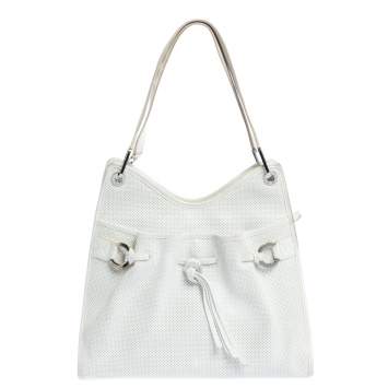 Pre Owned Lancel White Leather Shoulder Bag