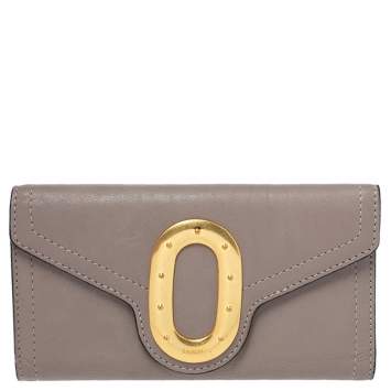 Pre Owned Lancel Beige Leather Continental Wallet