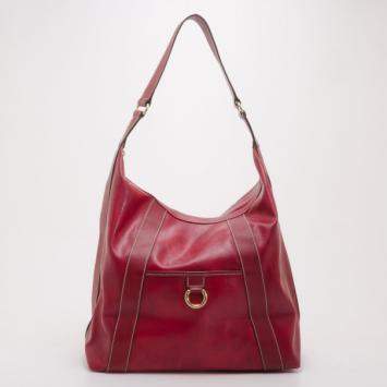 Pre Owned Lancel Red Leather Hobo