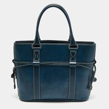 Pre Owned Lancel Blue Leather Shoulder Bag