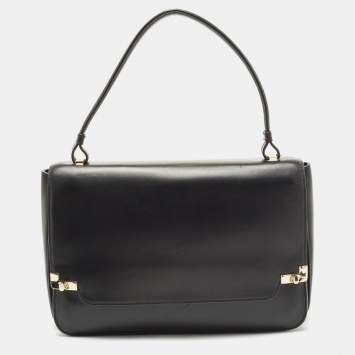 Pre Owned Lancel Black Leather L De Lancel Top Handle Bag