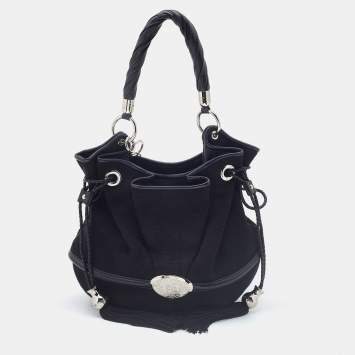 Pre Owned Lancel Black Canvas and Leather Le Brigitte Bardot Hobo