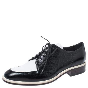 Pre Owned Lanvin Two Tone Leather Derby Shoes Size 38