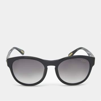 Pre Owned Lanvin Black/Grey Gradient SLN 584 Frame Round Sunglasses