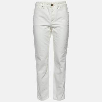 Pre Owned Lanvin White Denim Jeans M Waist 28"