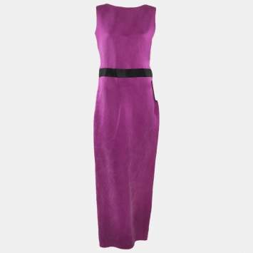 مملوكة مسبقًا Lanvin Purple Silk Sleeveless Dress M