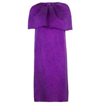 Pre Owned Lanvin F/W 2007 Purple Cape Dress S