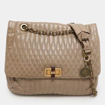 Lanvin Beige Quilted Leather Happy Shoulder Bag