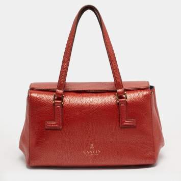 Pre Owned Lanvin Flap Metallic Leather Tote