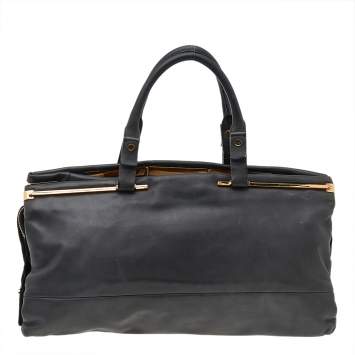 Lanvin Dark Grey/Black Leather Satchel