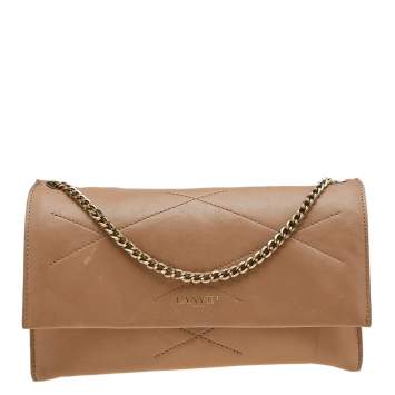 Pre Owned Lanvin Beige Leather WOC Wallet
