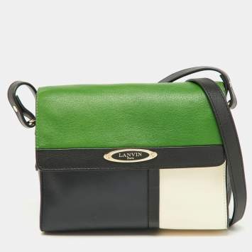 Pre Owned Lanvin Tricolor Leather Sac De Ville Crossbody Bag