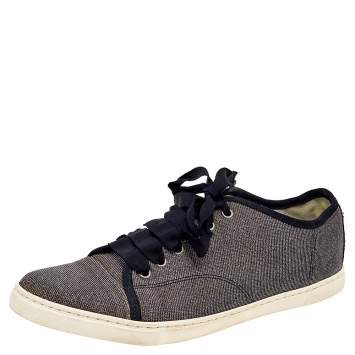 Pre Owned Lanvin Metallic Glitter Fabric Low Top Sneakers Size 40