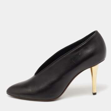 Pre Owned Lanvin Black Leather Pointed Toe  Pumps Size 39