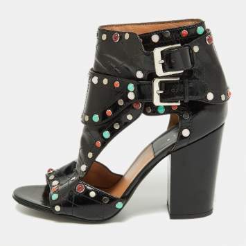 Pre Owned Laurence Dacade Black Patent Leather Stappy Open Toe Sandals Size 40