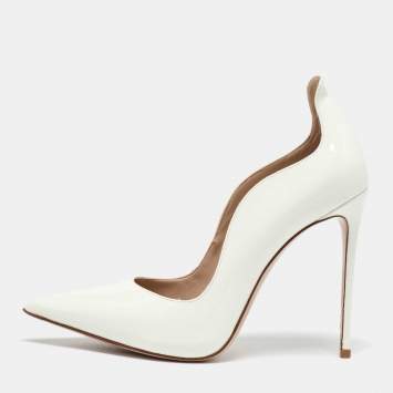 Pre Owned Le Silla White Patent Leather Pumps Size 39.5