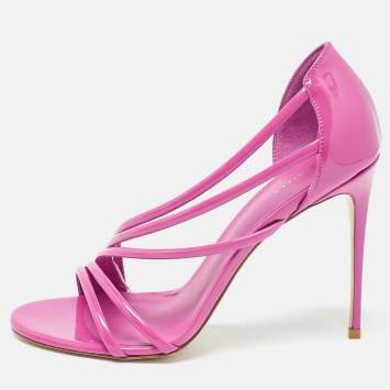 Pre Owned Le Silla Purple Patent Leather Scarlet Sandals Size 40