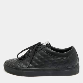 مملوكة مسبقًا Le Silla Size 37 Black Leather Lace Up Sneakers