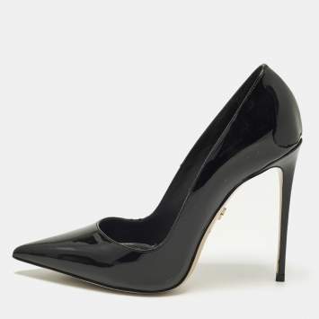 مملوكة مسبقًا Le Silla Eva Size 37.5 Black Patent Leather Pointed Toe Pumps