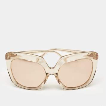 Pre Owned Linda Farrow Rose Gold/Brown LFL/556 Oversized Sunglasses