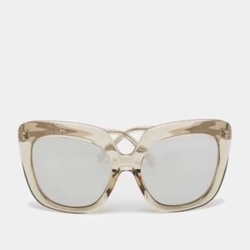 Pre Owned Linda Farrow Grey/Silver Mirror LFL/556 Oversized Sunglasses