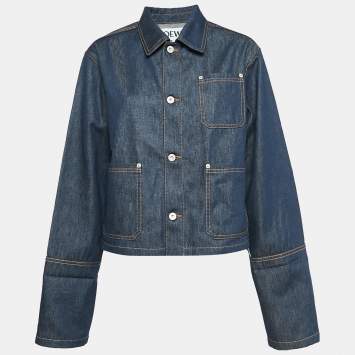 Pre Owned Loewe Blue Denim Fisherman Turn-Up Jacket M