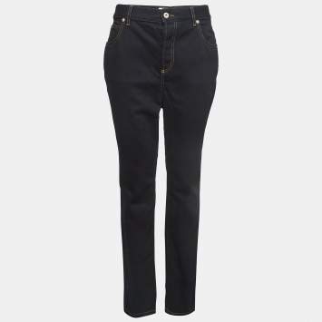 Pre Owned Loewe Black Denim Anagram Pocket Jeans M