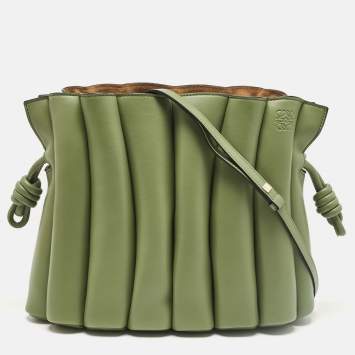Pre Owned Loewe Rosemary Leather Ondas Flamenco Knot Shoulder Bag